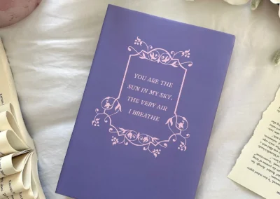 The back cover of the Tempests & Tea Leaves hardback special edition, showing a quote from the book within a decorative frame.